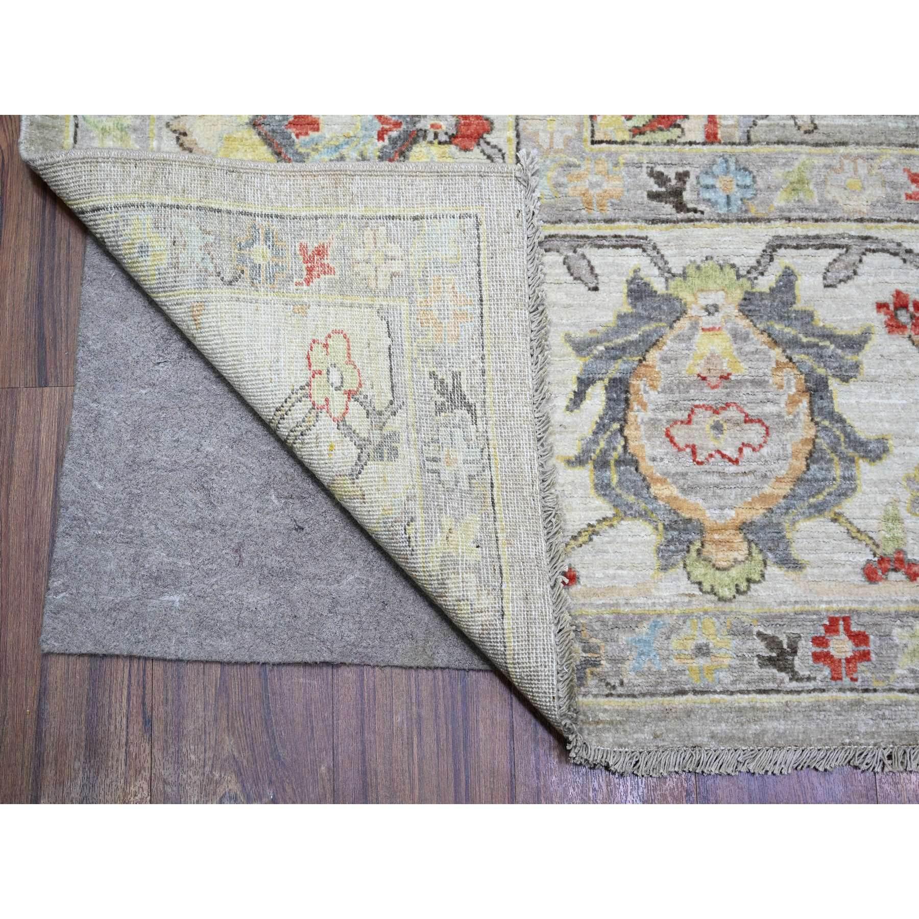 Noué à la main Lights Light Gray Extra Soft Wool Hand Knotsted Finer Peshawar Oriental Rug 8'0