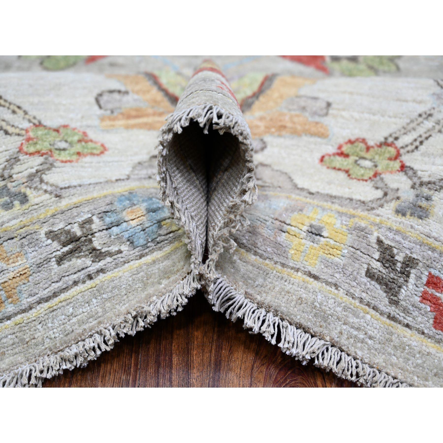 Lights Light Gray Extra Soft Wool Hand Knotsted Finer Peshawar Oriental Rug 8'0