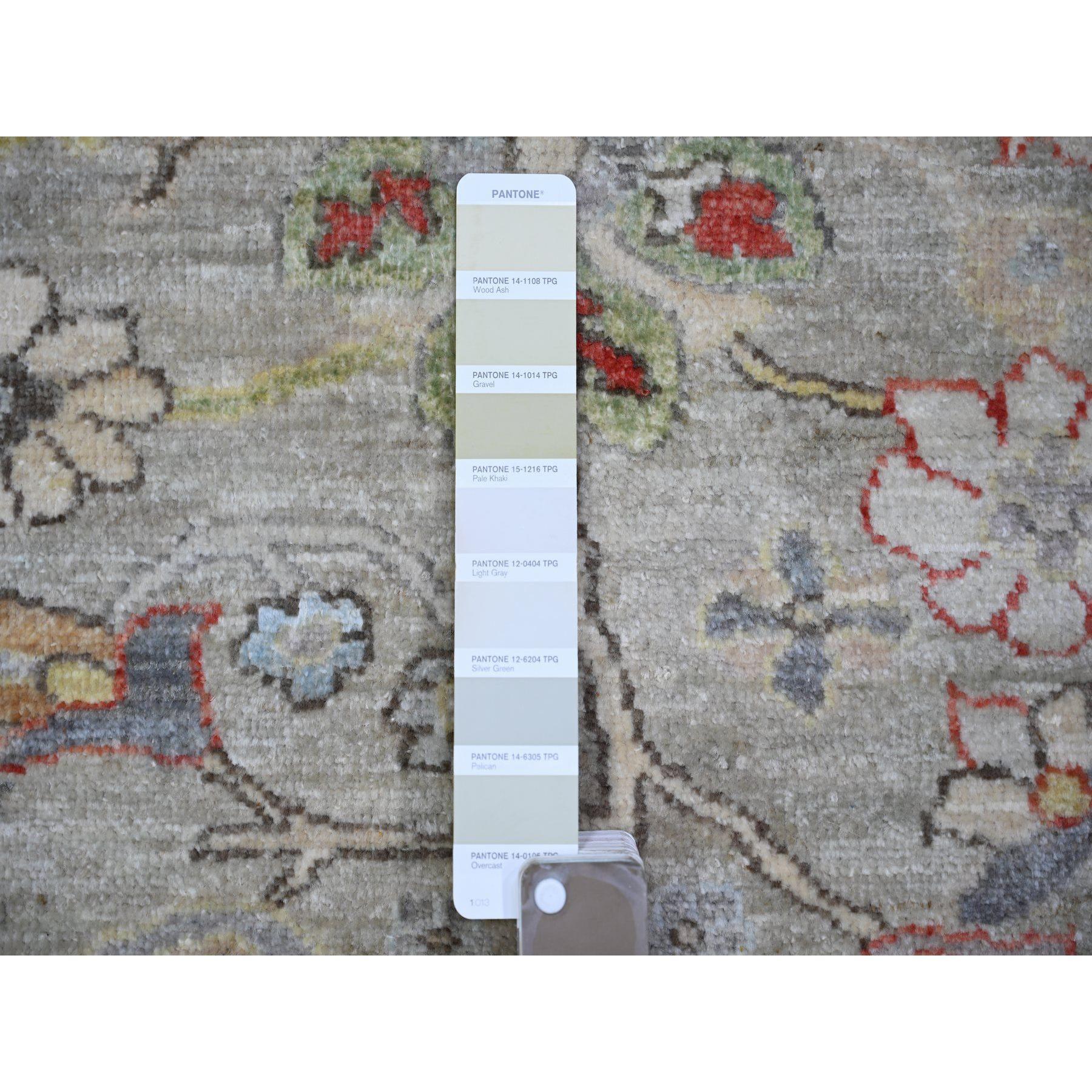Laine Lights Light Gray Extra Soft Wool Hand Knotsted Finer Peshawar Oriental Rug 8'0