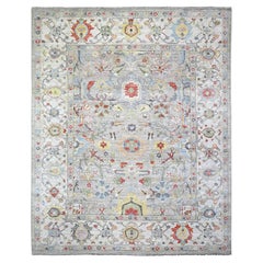 Alfombra Oriental Peshawar de Lana Extra Suave Anudada a Mano Gris Claro 8'0" x 9'9