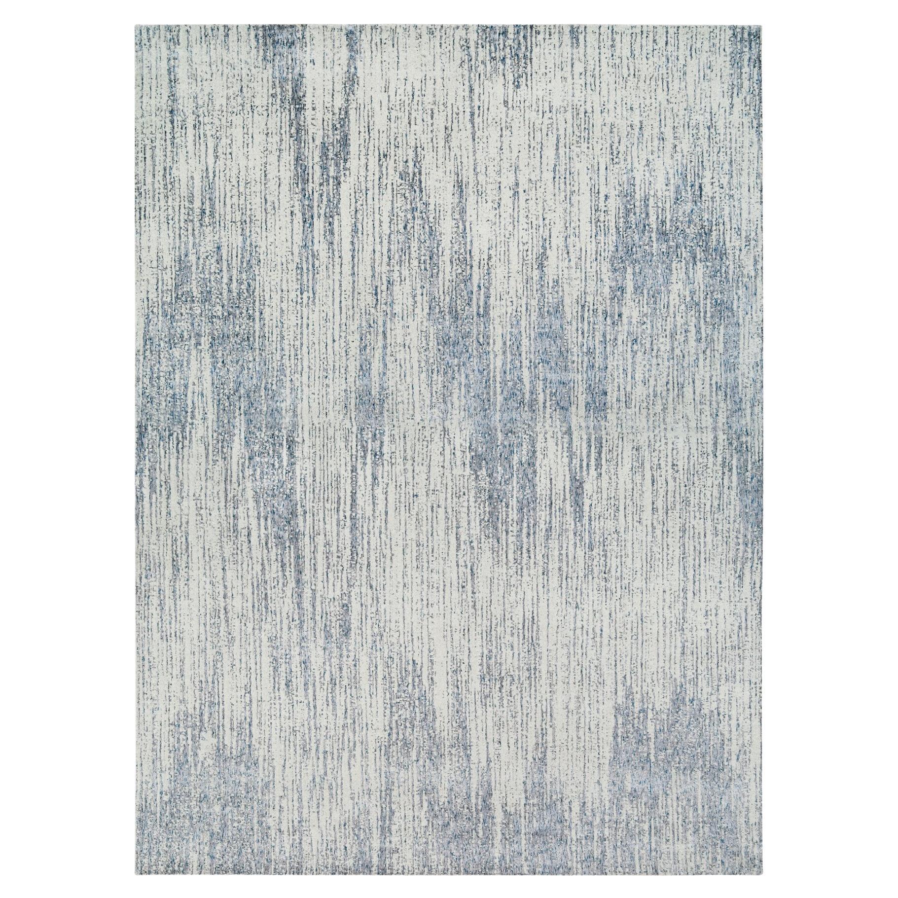 Light Gray Fine Jacquard Wool and Silk Hand Loomed XL Oriental Rug 12' x 18'