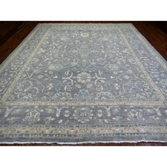 Light Gray Fine Peshawar Soft Wool Hand Knotted Oversized Rug 12'0" x 14'6"