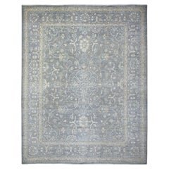Light Gray Fine Peshawar Soft Wool Hand Knotted Oversized Rug 12'0" x 14'6"