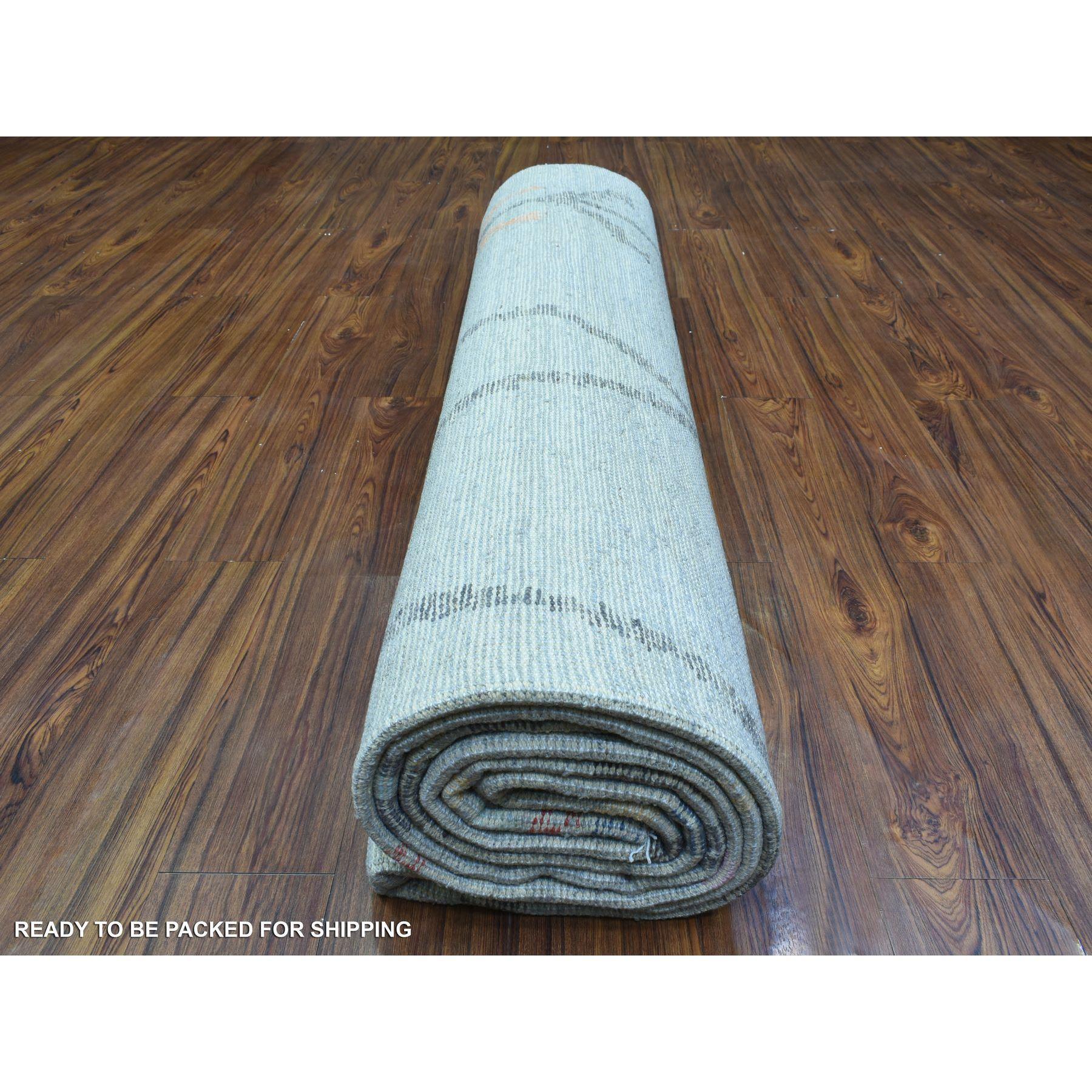 Light Gray Hand Knotted Boujaad Moroccan Berber Design Soft Wool Rug 10' x 13'9