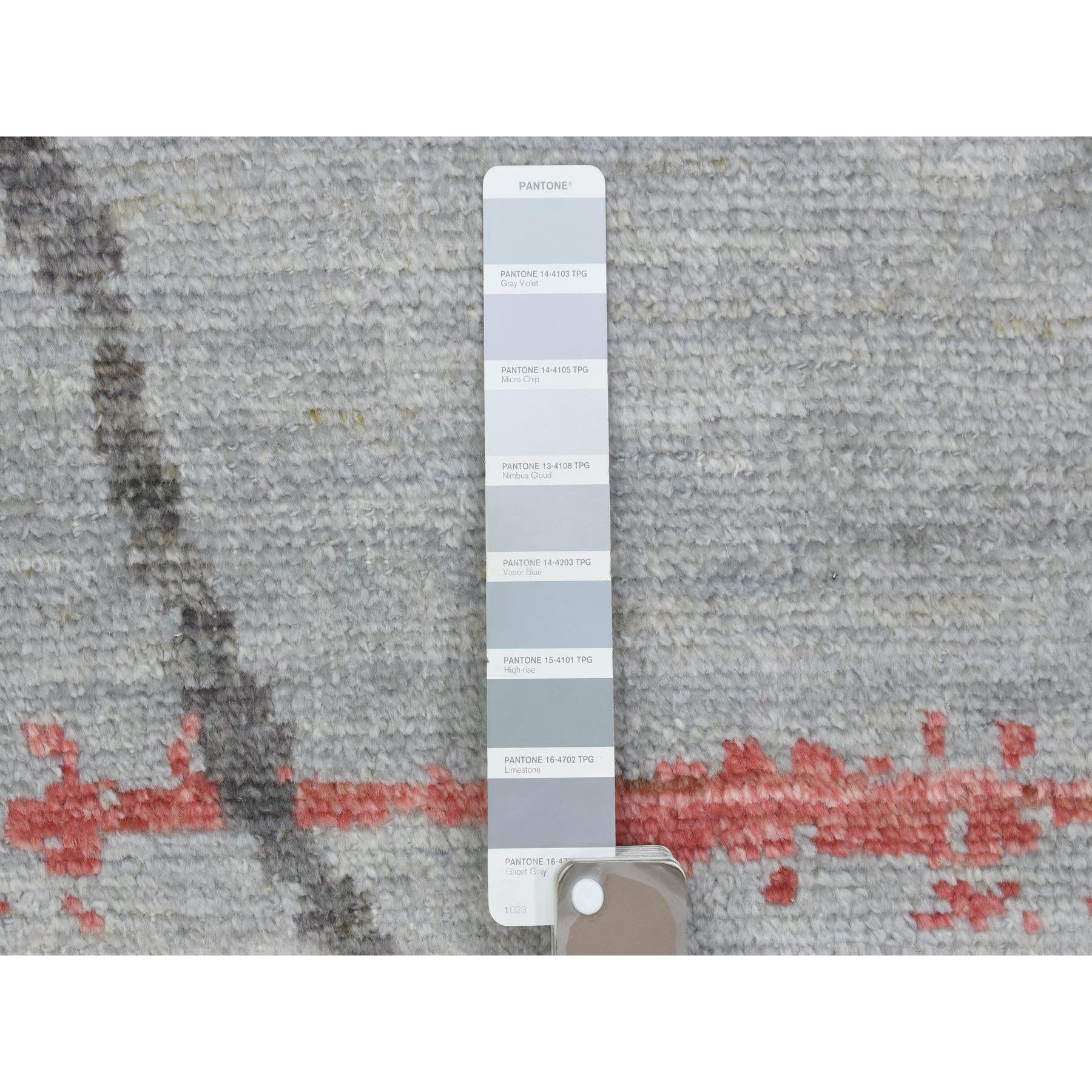 Light Gray Hand Knotted Boujaad Moroccan Berber Design Soft Wool Rug 10' x 13'9