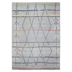 Tappeto di lana morbida grigio chiaro annodato a mano Boujaad Moroccan Berber Design 10' x 13'9"