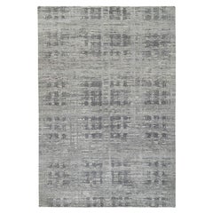 Light Gray Hand Knotted Modern Design Natural Wool Oversized Rug 12'0" x 18'3"