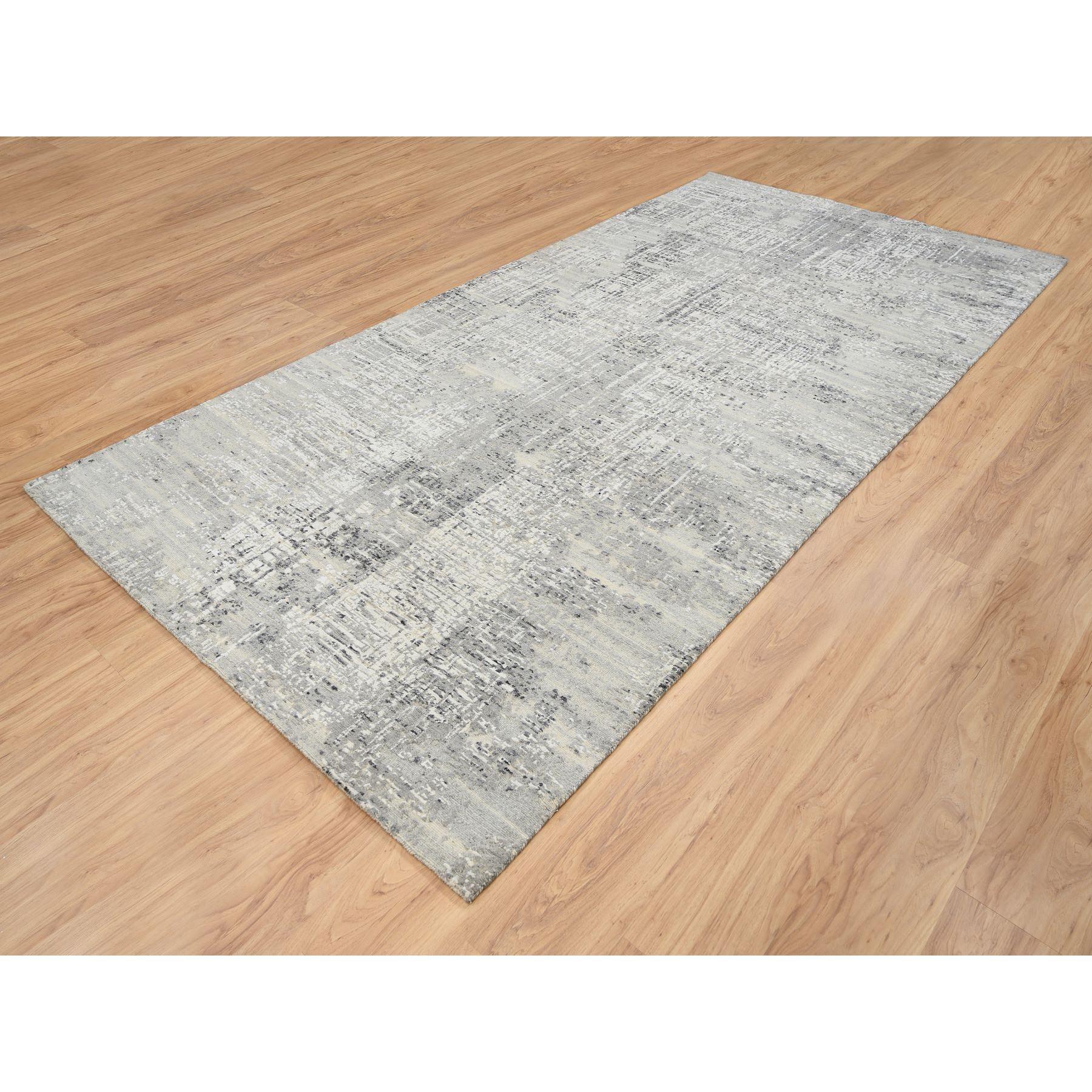 Indiano Tappeto Runner Grigio Chiaro in Lana Annodata a Mano dal Design Moderno (a) Gallery 6'0