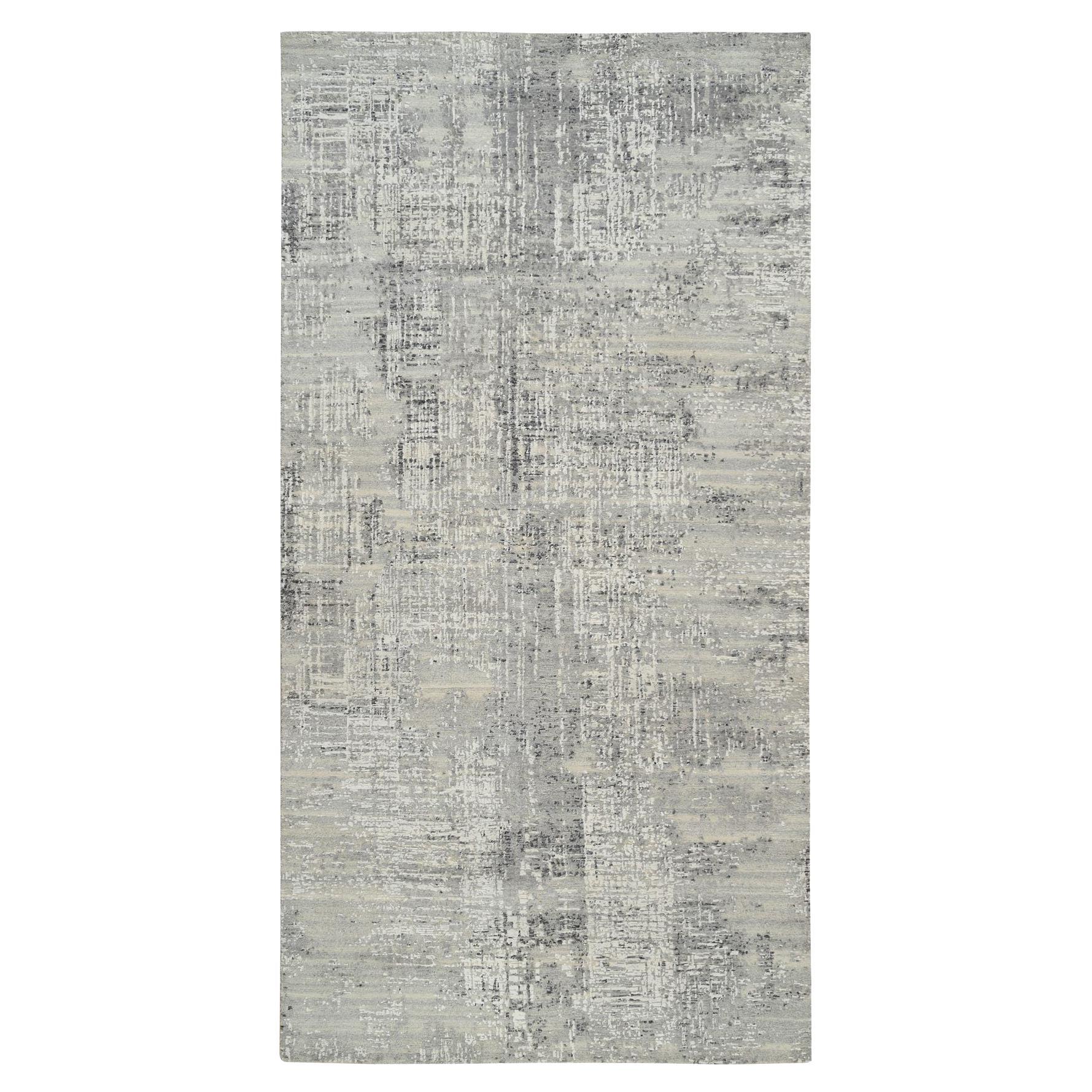 Tappeto Runner Grigio Chiaro in Lana Annodata a Mano dal Design Moderno (a) Gallery 6'0" x 11'10"