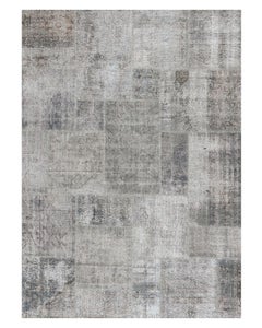 Neutral Hellgrauer L16 Patchwork 250 handgewebter rechteckiger Teppich von Mohebban