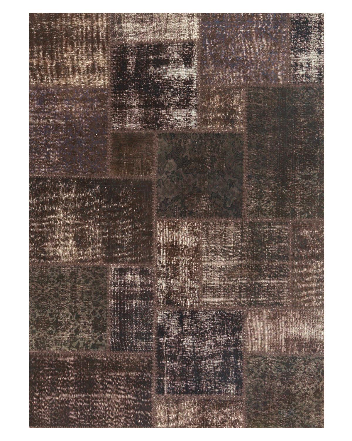 Alfombra rectangular tejida a mano gris claro neutro L16 Patchwork 300 by Mohebban Posmoderno en venta