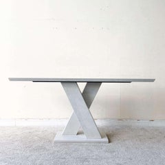 Light Gray Marble X Base Console Table