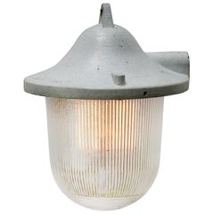 Light Gray Metal Vintage Industrial Striped Glass Hanging Lamps Pendants