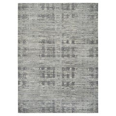 Light Gray Modern Design Natural Wool Hand Knotted Oriental Rug 9'2" x 11'10"