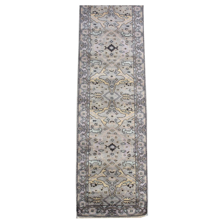 LightGray Oushak Runner For Sale at 1stDibs
