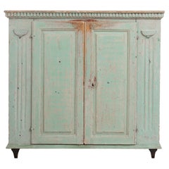 Light Green 18th Century Swedish Gustavian Pine Sideboard
