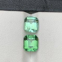 Light Green & Apple Green Natural Tourmaline Loose Gemstone Reverse Pair 3.90 CT
