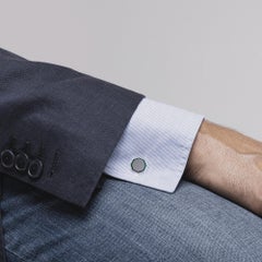 Light Green Enamel Sterling Silver Cufflinks