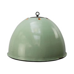 Light Green Enamel Vintage Industrial Pendant Light