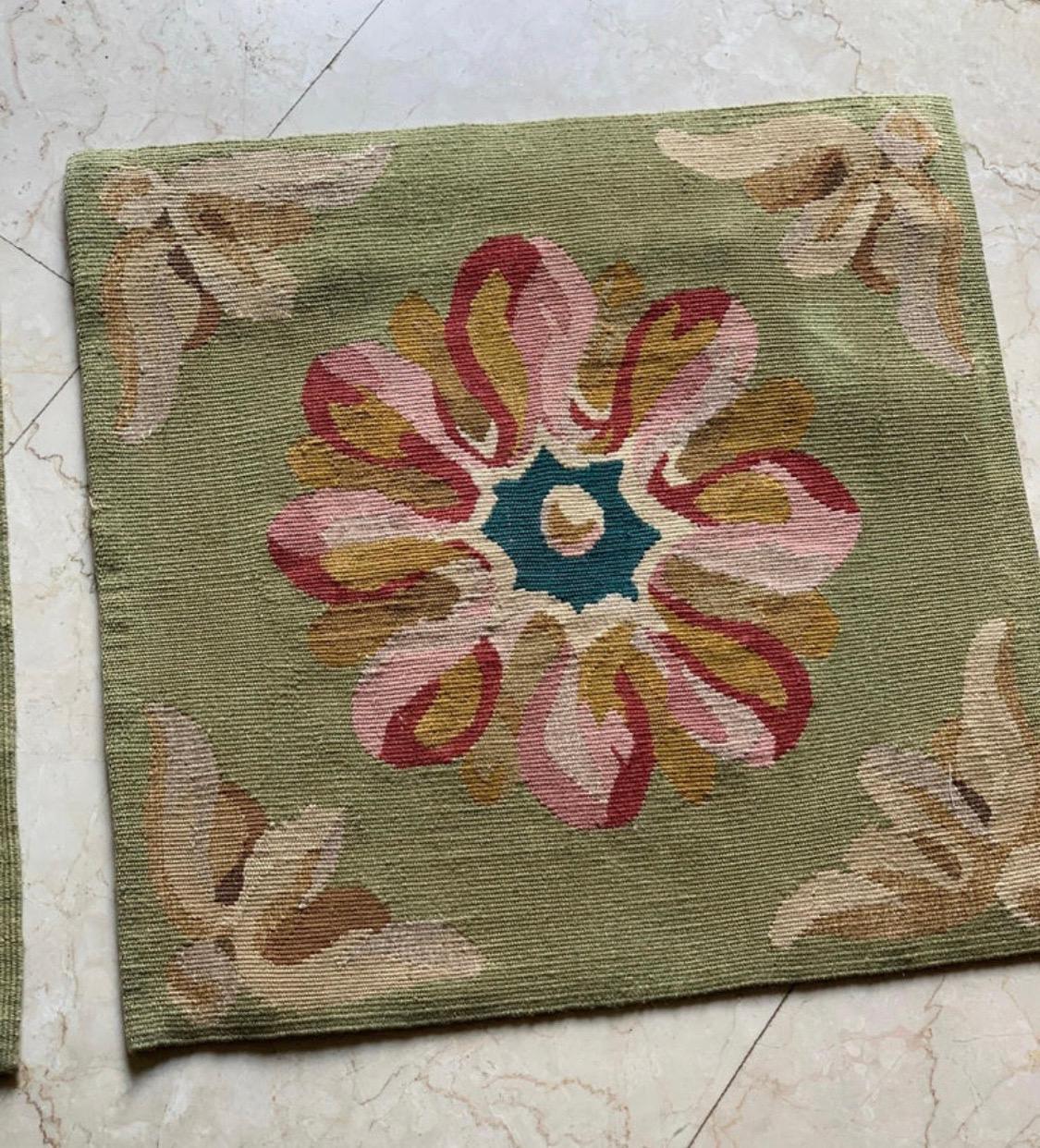 Light green Floral French Provincial square needlepoint pillow. Made of wool with an ivory cotton cloth backing. It is new and has never been used.

Measures: 16 x 16 inches. Kindly note that it ships flat without the insert.


  