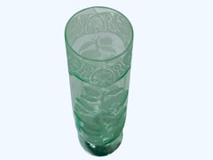 Light Green Glass Tall Flower Vase