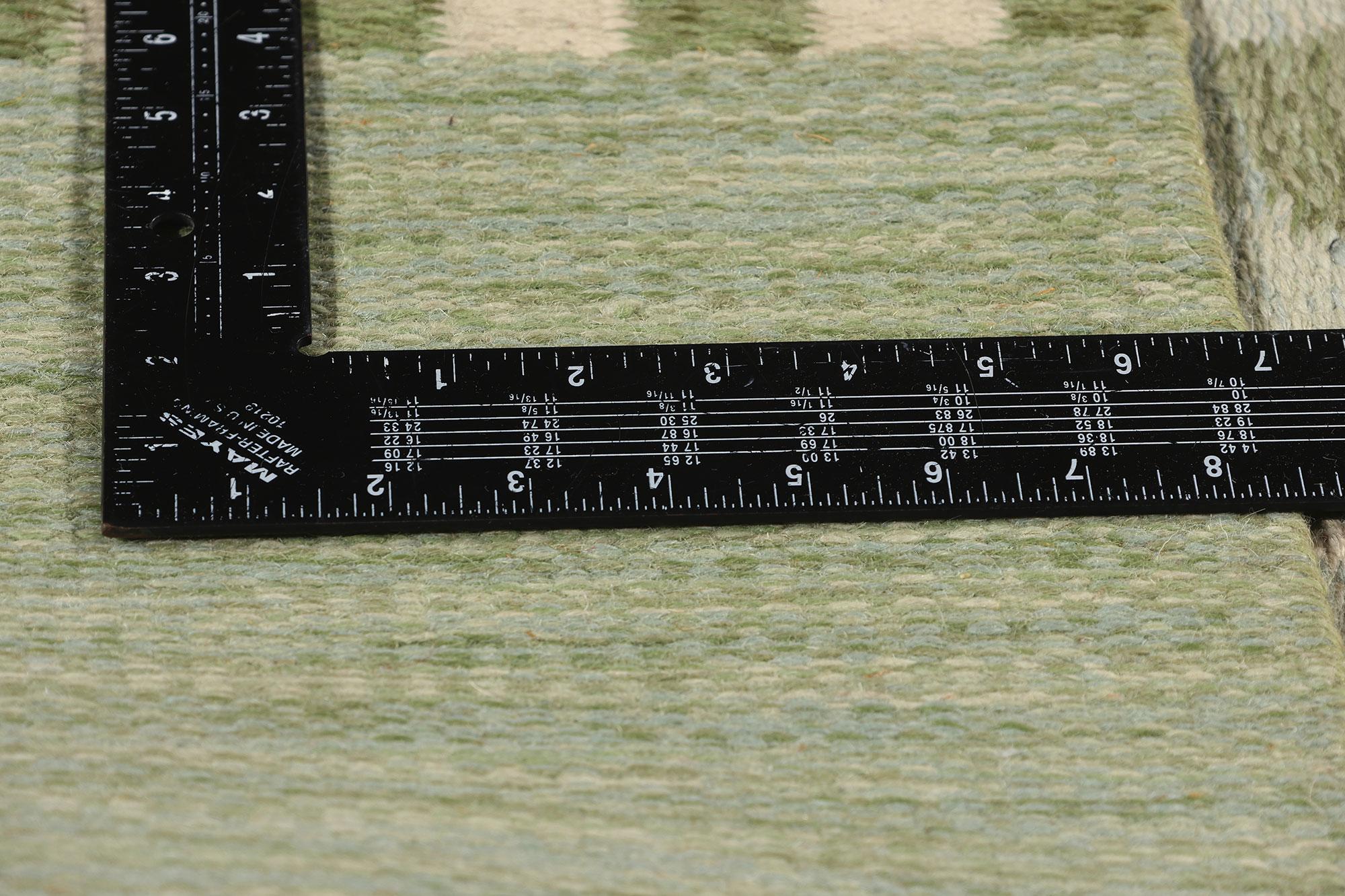 XX secolo Firmato Ingegerd Silow Vintage Scandinavian Green Swedish Röllakan, 5'06 x 7'09 in vendita