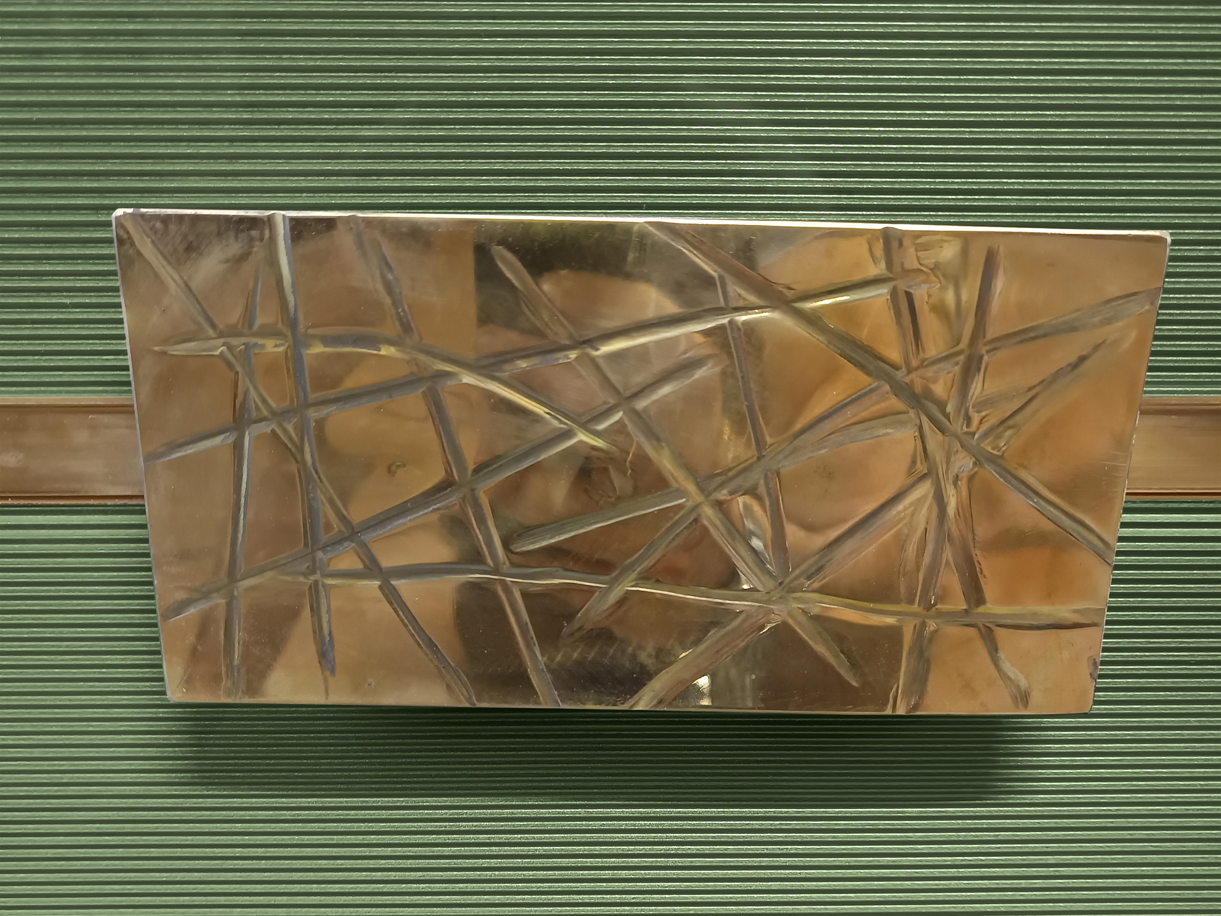 Periodo contemporaneo Light Green Italian birch Sideboard with 4 ‘Grisinato’ Glass Doors Available in vendita