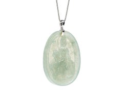 Light Green Jadeite Jade Quan Yin Pendant, Certified Untreated