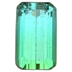 Light Green & Light Neon Blue Two Tone Tourmaline Ring Gemstone 1.70 Ct Jewelry