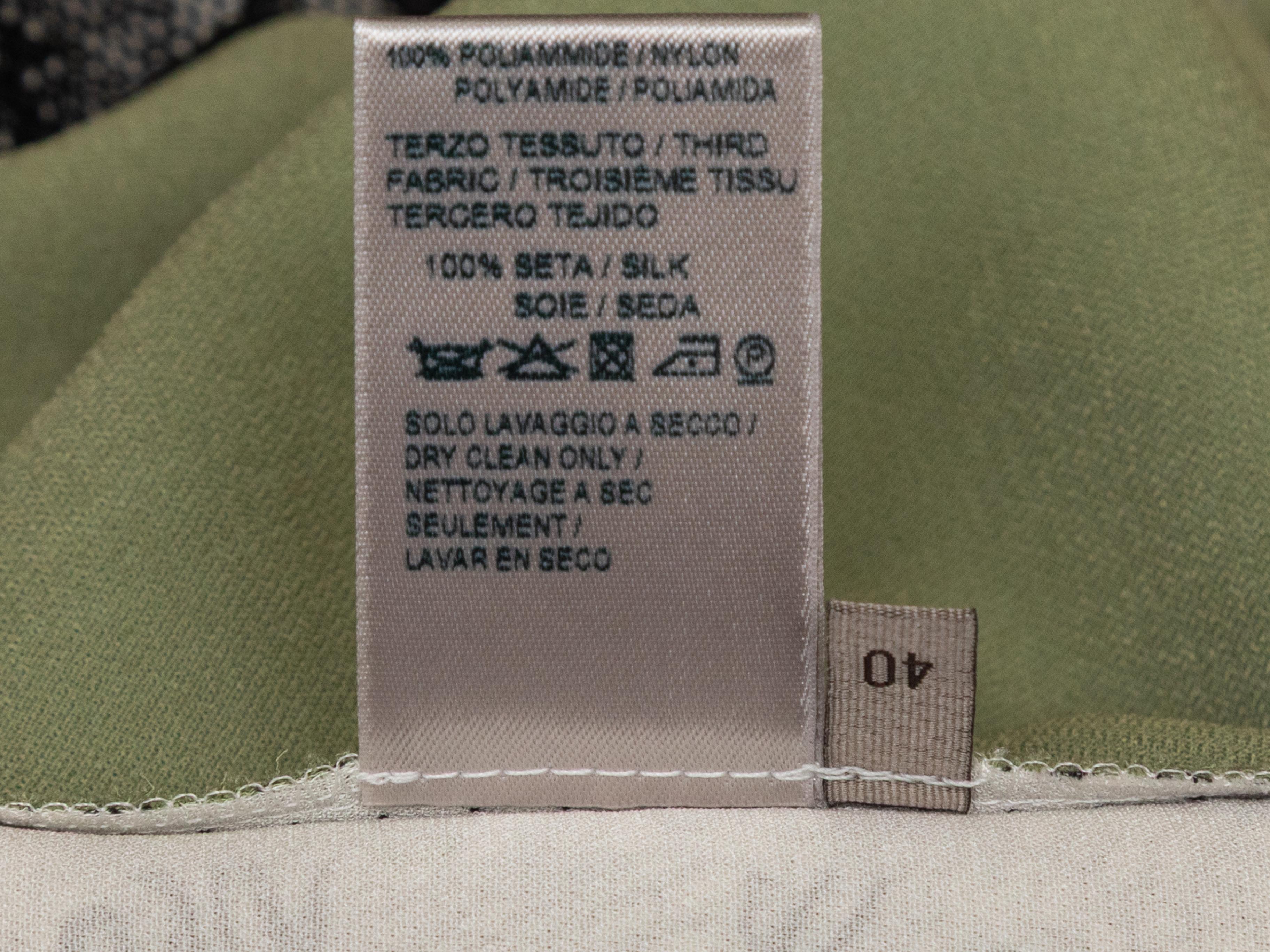 Light Green & Multicolor Bottega Veneta Silk Floral Print Dress Size IT 40 For Sale 1