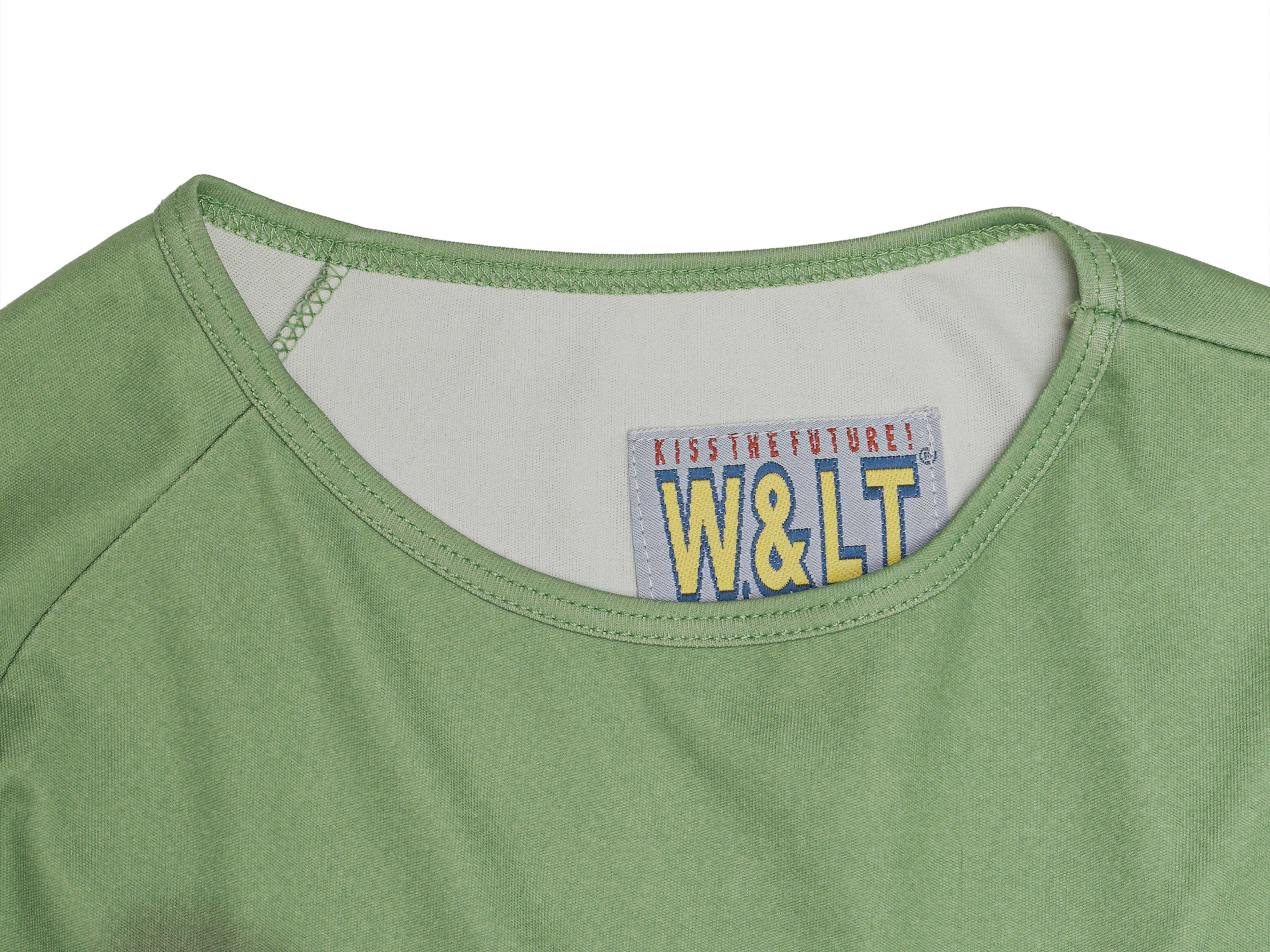 Chemise à manches longues vert clair et multicolore Wild & Lethal Trash Bunny imprimé Bon état - En vente à New York, NY