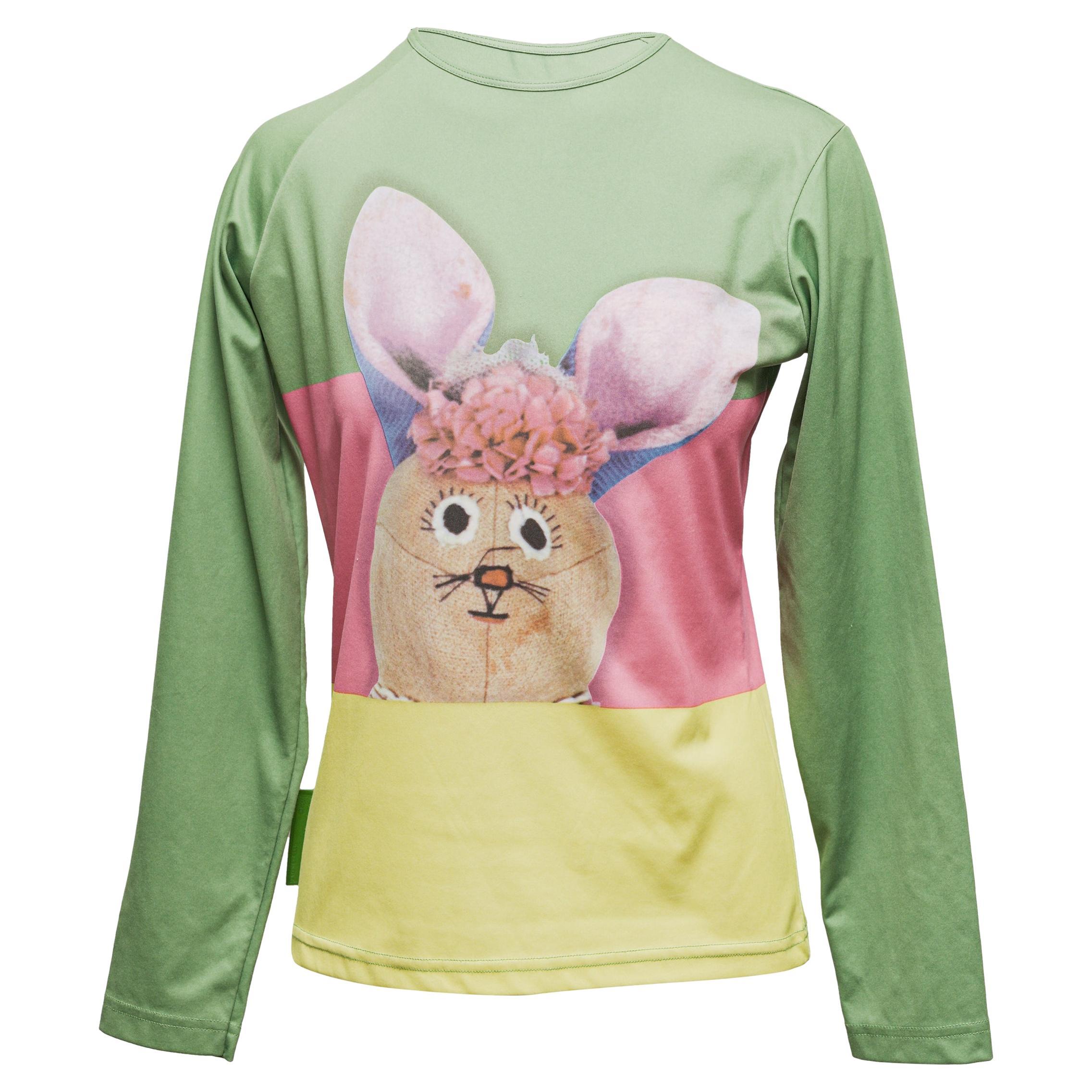 Chemise à manches longues vert clair et multicolore Wild & Lethal Trash Bunny imprimé