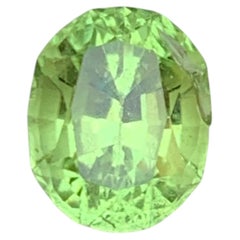 Light Green Natural Peridot 3.04 Carat Oval Cut Loose Gemstone for Ring —Jewelry