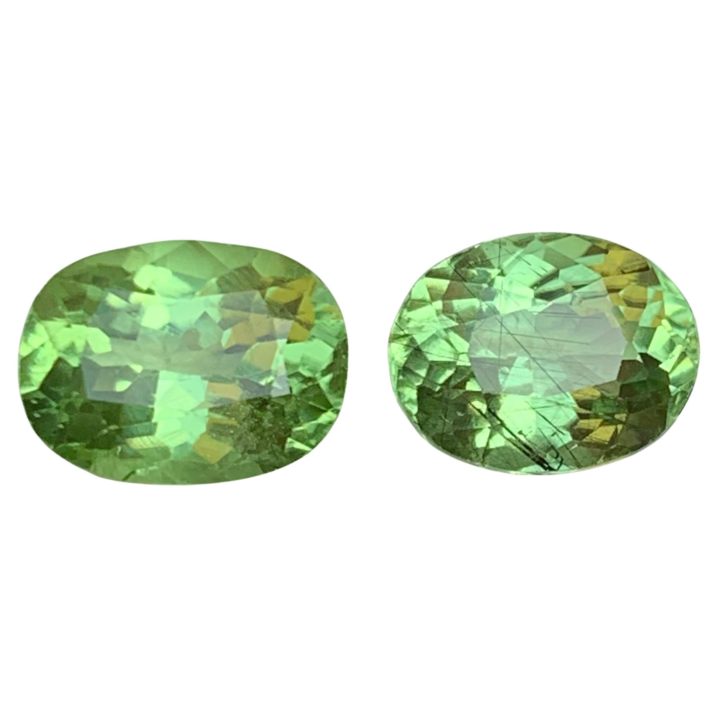 Light Green Natural Peridot Oval Cut 7.82 Carat Loose Gemstones Parcel, Pakistan