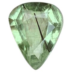 Light Green Natural Rutile Peridot 2.30 Carat Pear Cut Loose Gemstone for Ring