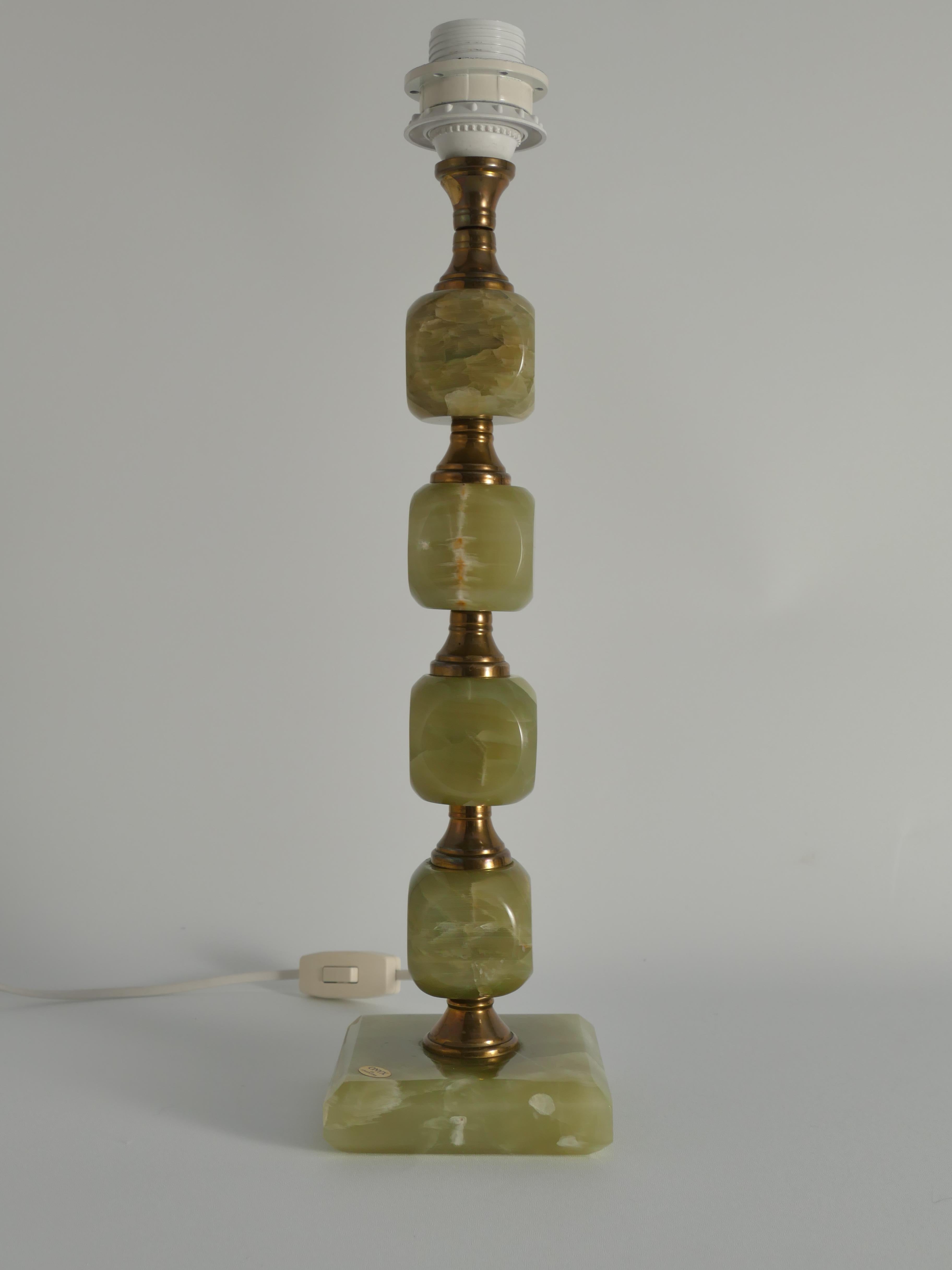 Fait main Lampe de bureau vert clair et laiton de Tornborg & Co, Suède, 1970 en vente