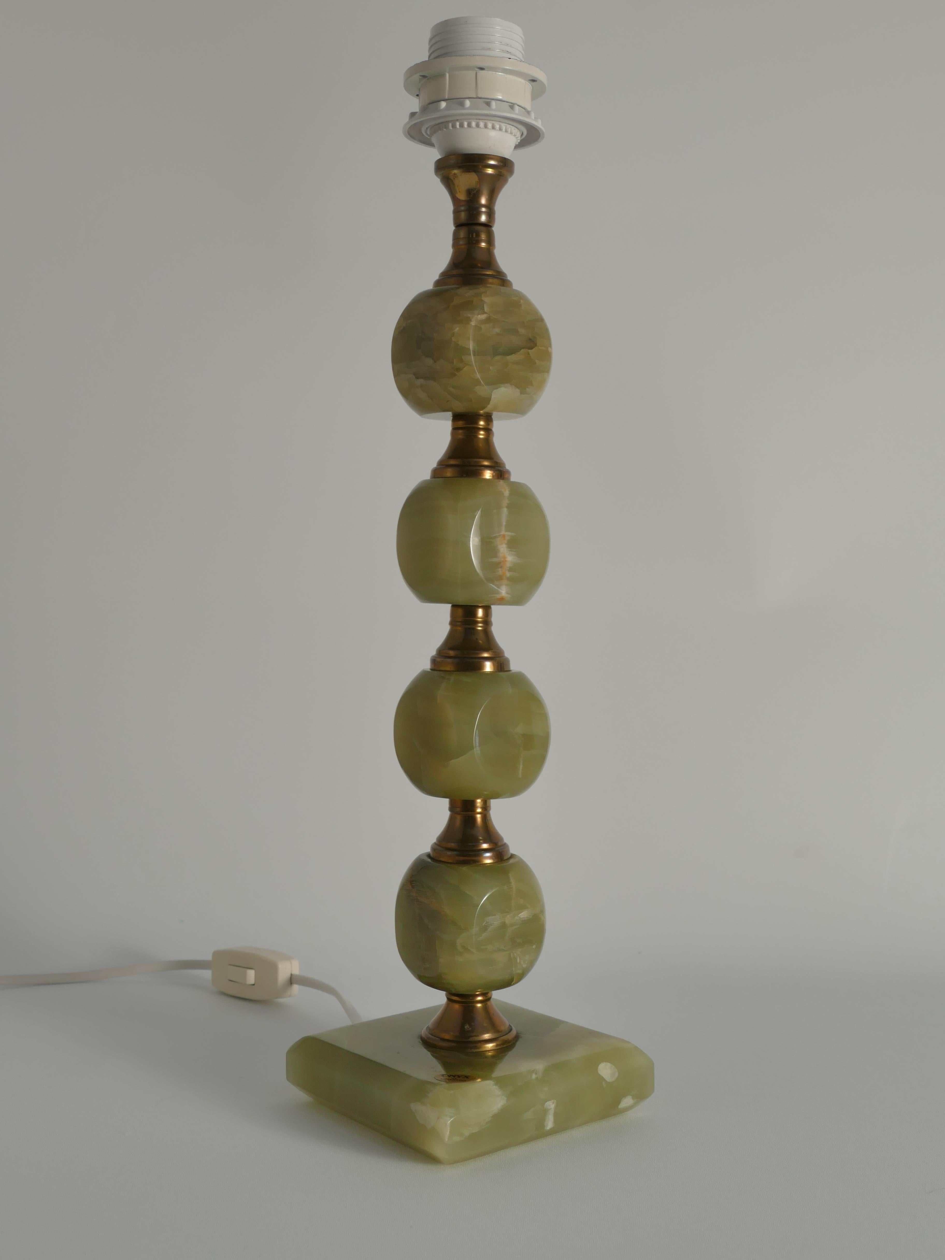 Lampe de bureau vert clair et laiton de Tornborg & Co, Suède, 1970 Bon état - En vente à Grythyttan, SE