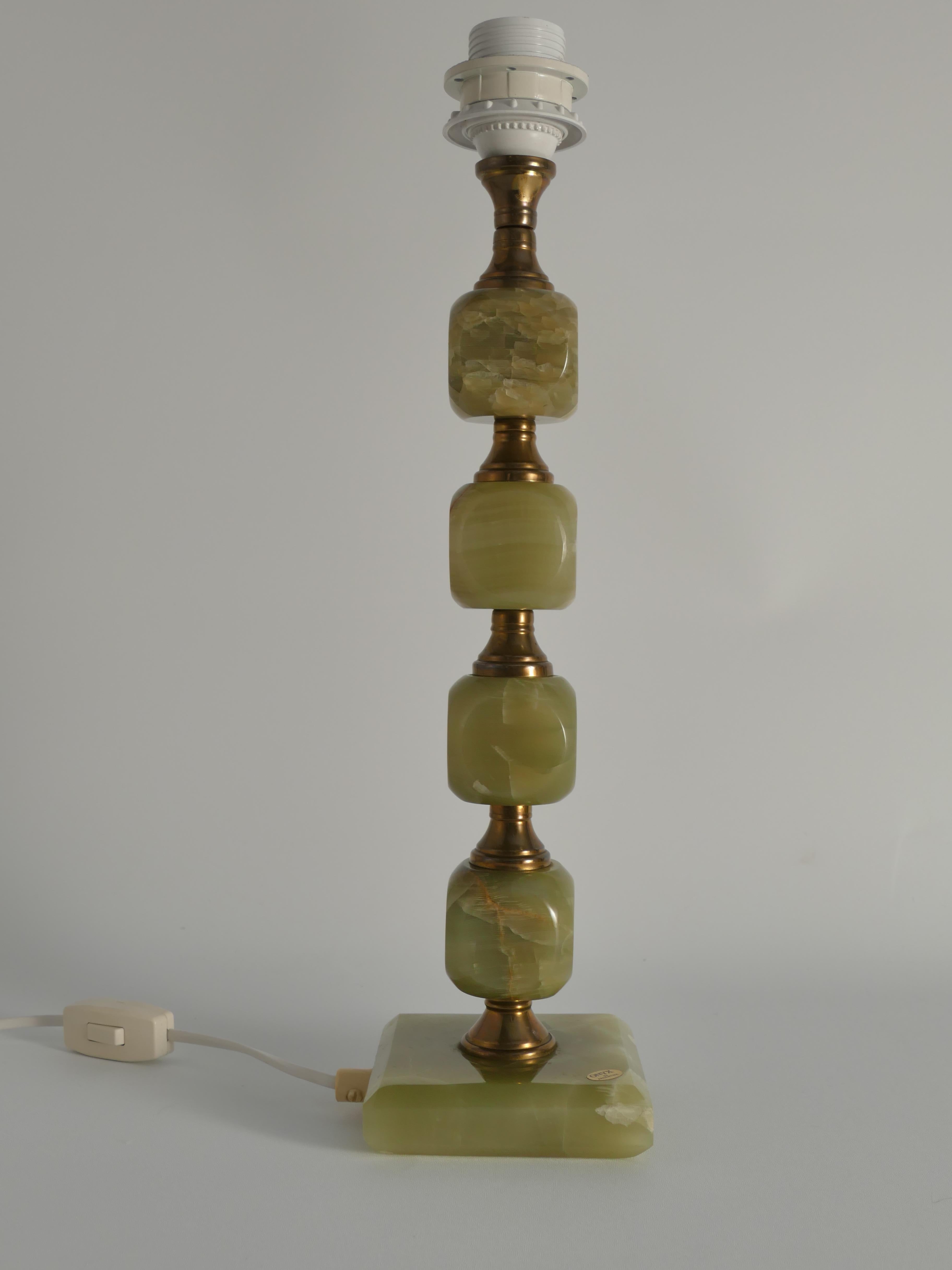 Fin du 20e siècle Lampe de bureau vert clair et laiton de Tornborg & Co, Suède, 1970 en vente