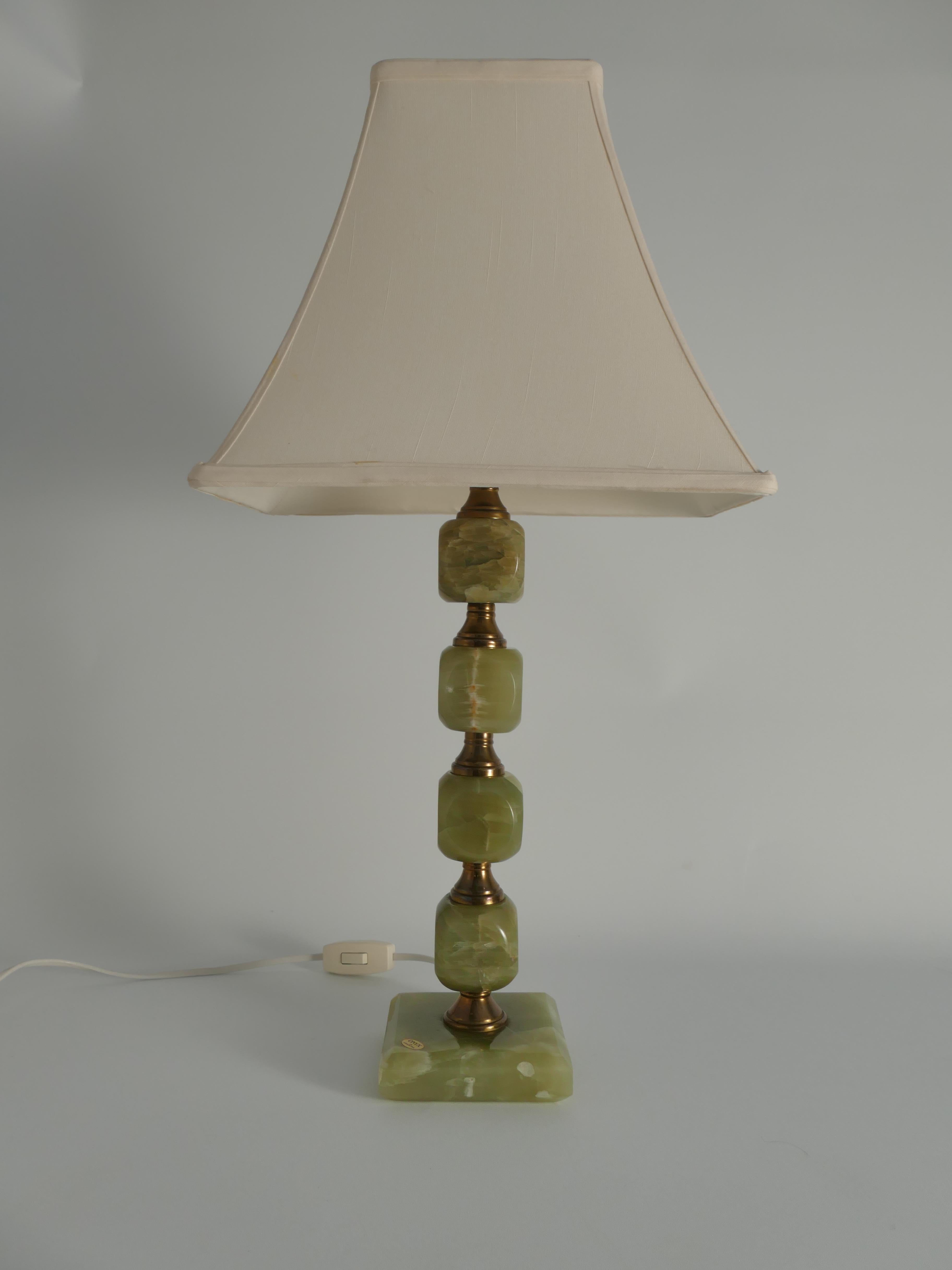 Lampe de bureau vert clair et laiton de Tornborg & Co, Suède, 1970 en vente 1