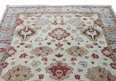 Light-Green Oushak Area Rug