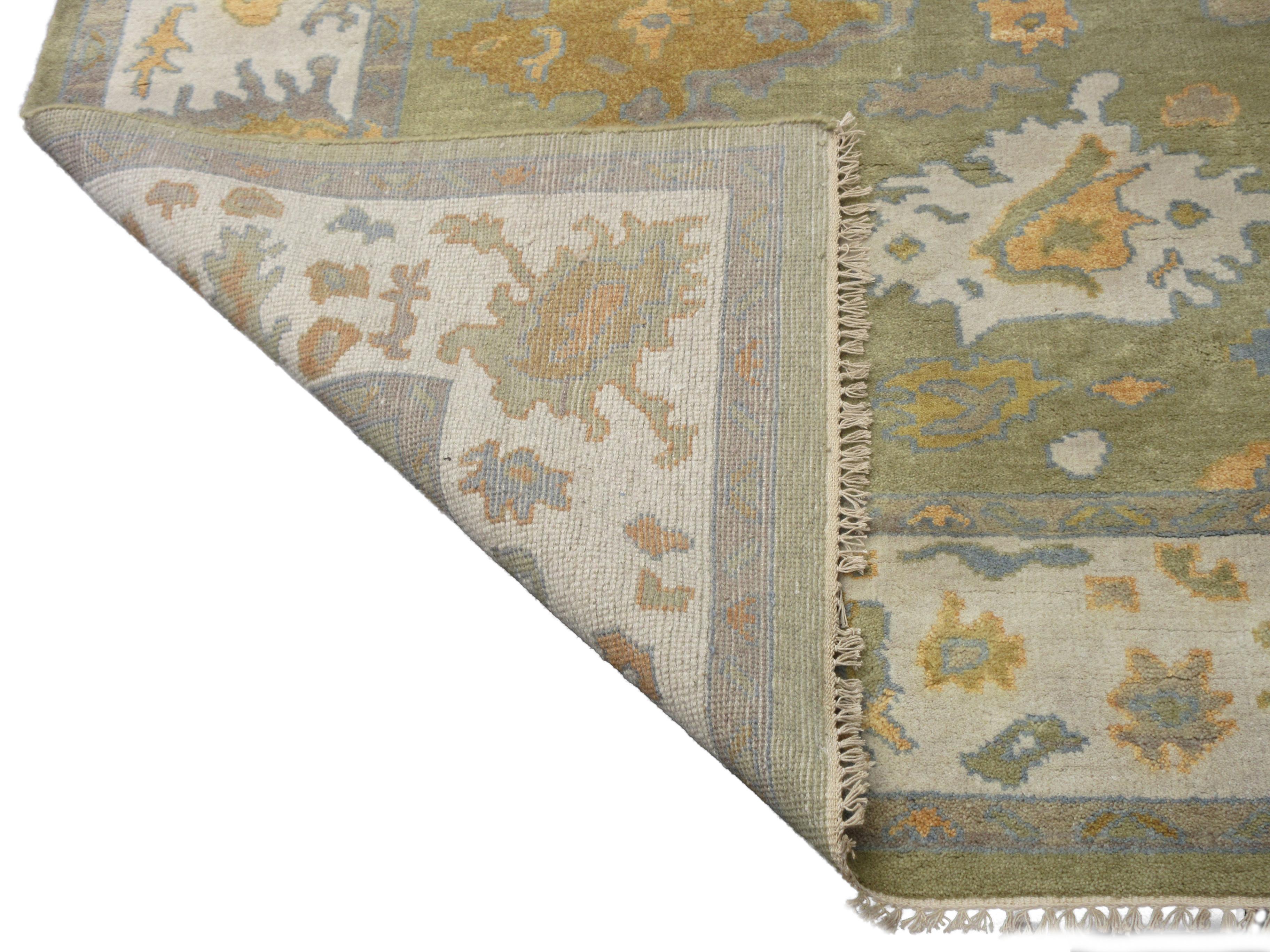 Light-Green Oushak Area Rug In New Condition For Sale In Laguna Hills, CA
