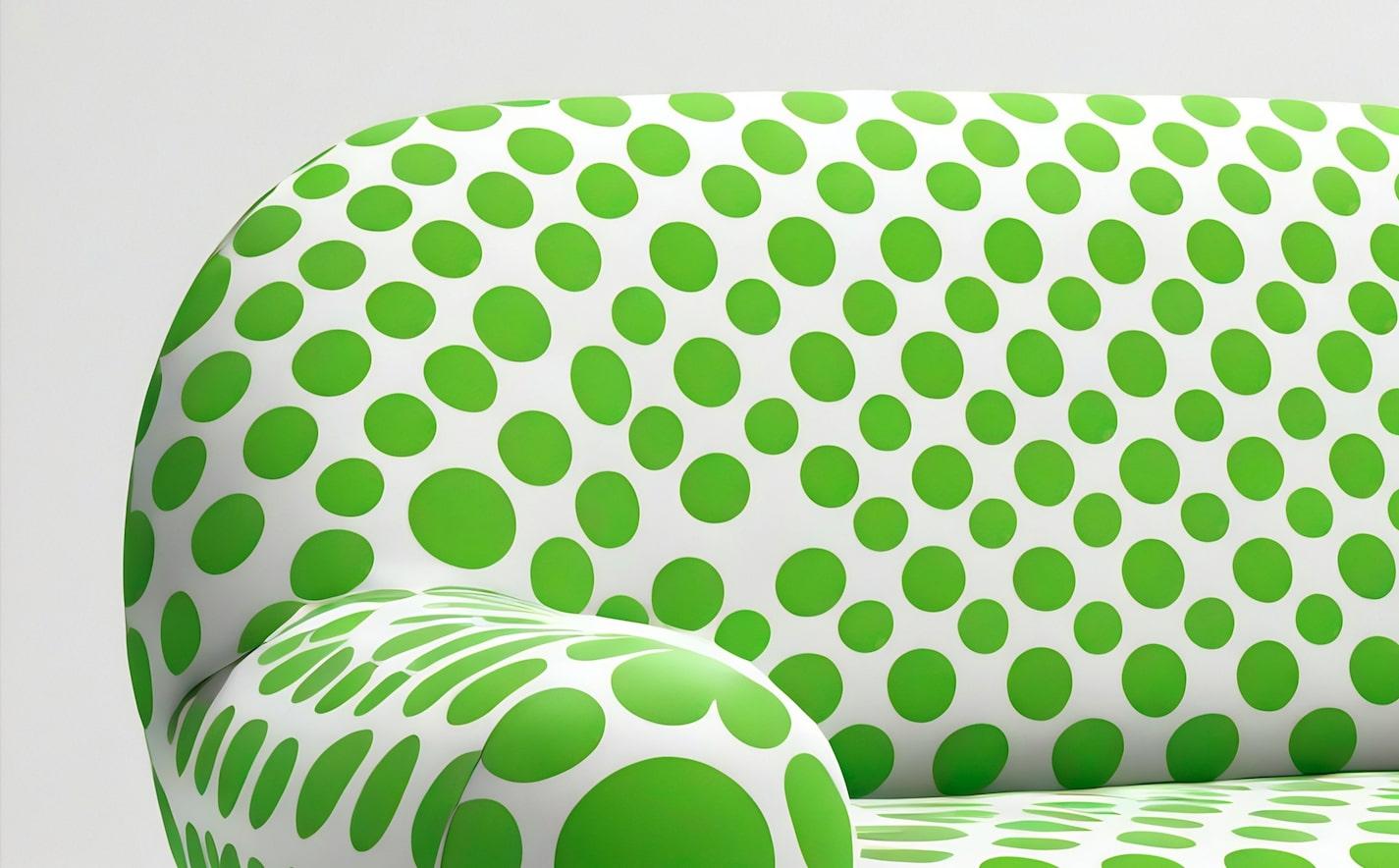 Kunsthandwerklicher kühner grüner Polkadot-Loungesessel (Indisch) im Angebot