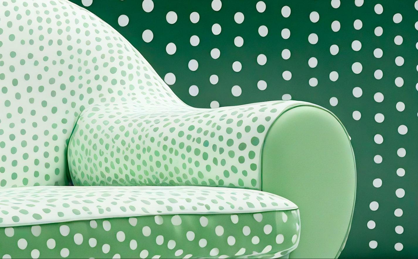 Hellgrüner Polkadot-Loungesessel im Zustand „Neu“ im Angebot in New York, NY