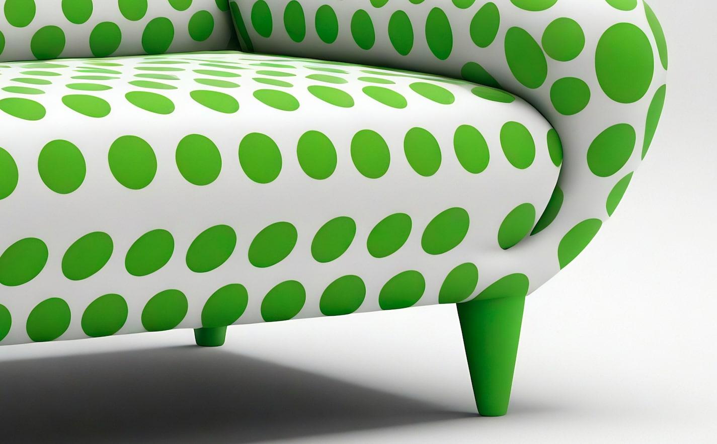 Kunsthandwerklicher kühner grüner Polkadot-Loungesessel (21. Jahrhundert und zeitgenössisch) im Angebot