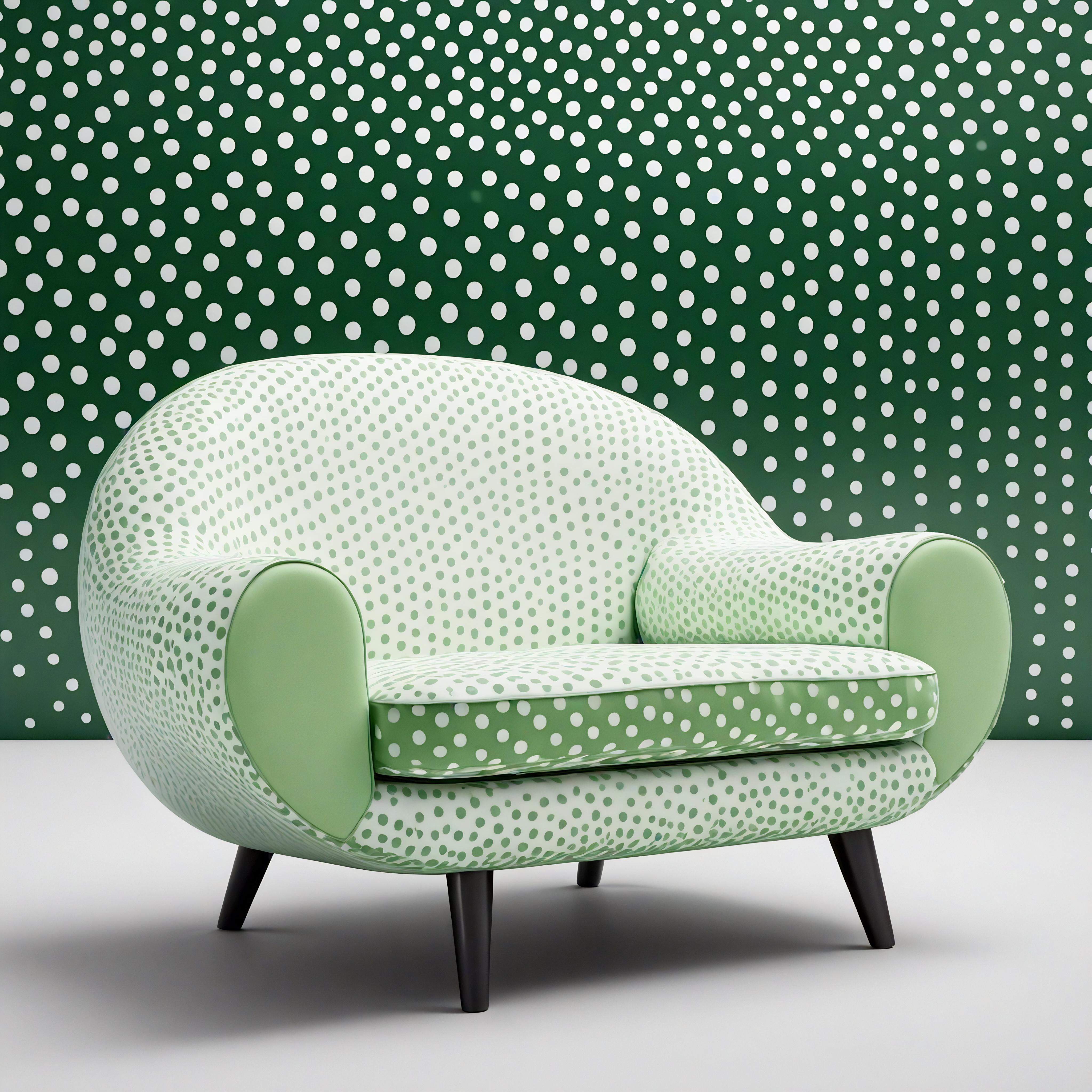 Hellgrüner Polkadot-Loungesessel (21. Jahrhundert und zeitgenössisch) im Angebot