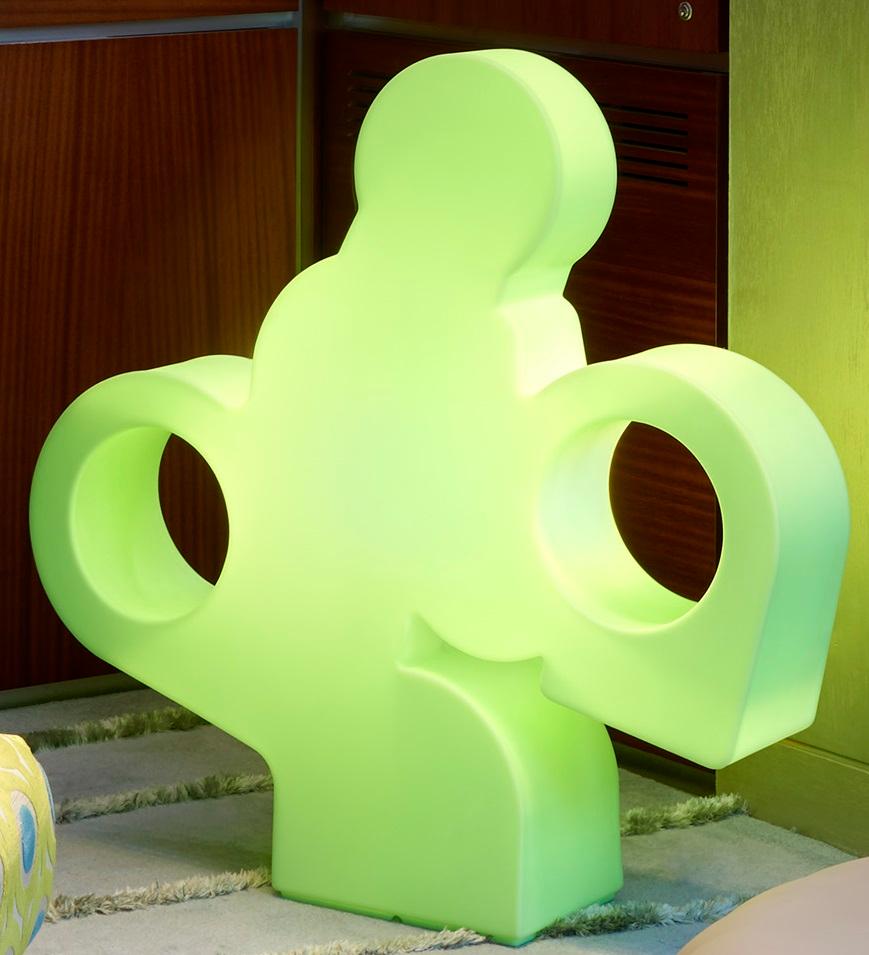 Light Green There Lamp by Alessandro Mendini
Dimensions: D 25 x W 100 x H 100 cm.
Materials: Polyethylene.

Available in different color options. Prices may vary. This product is suitable for indoor and outdoor use. All our lamps can be wired