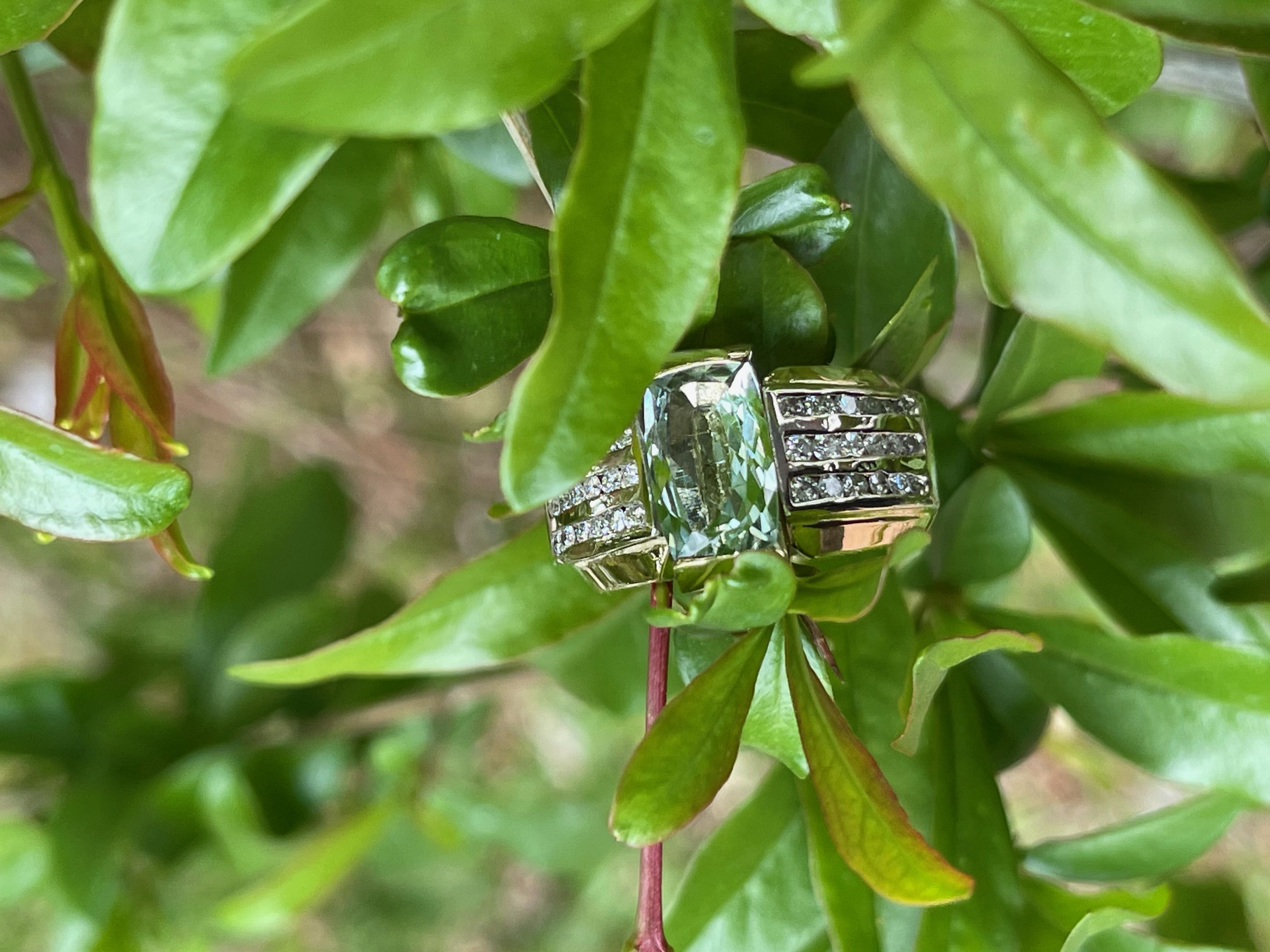 light green tourmaline ring