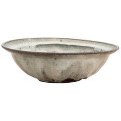 Light Grey and Blue Stoneware Bowl by Gutte Eriksen