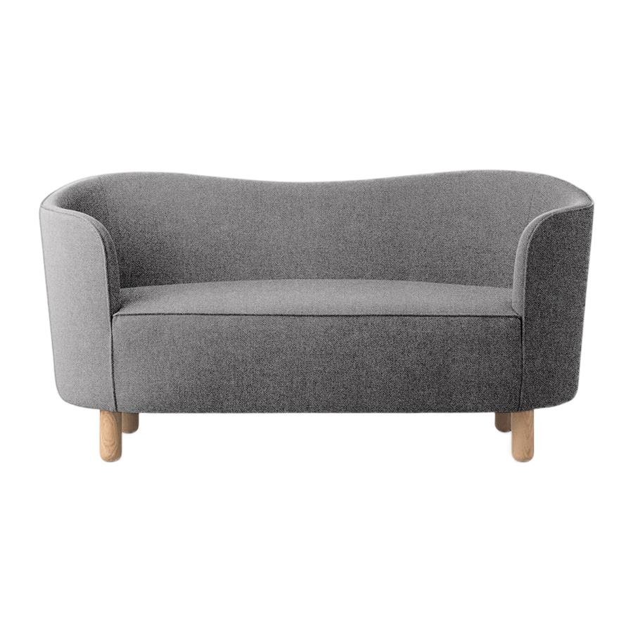 Light grey and natural Oak Sahco Nara Mingle sofa by Lassen
Dimensions: W 154 x D 68 x H 74 cm 
Materials: Textile, Oak.

The Mingle sofa was designed in 1935 by architect Flemming Lassen (1902-1984) and was presented at The Copenhagen