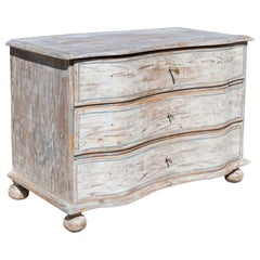 Light grey baroque chest of drawers, 18th century